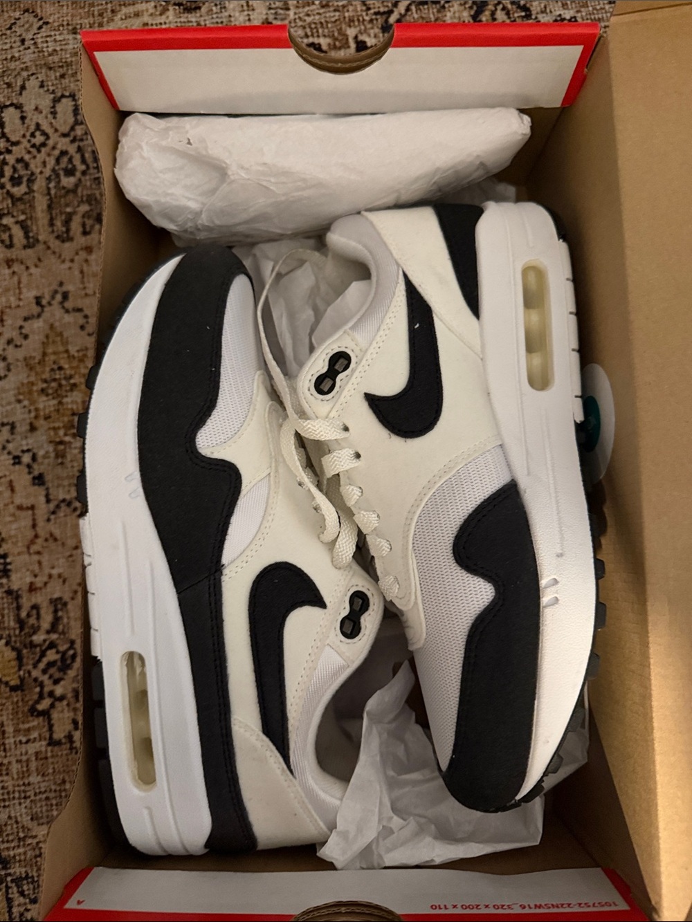 Nike Red and White Shoe Box with Swoosh Logo